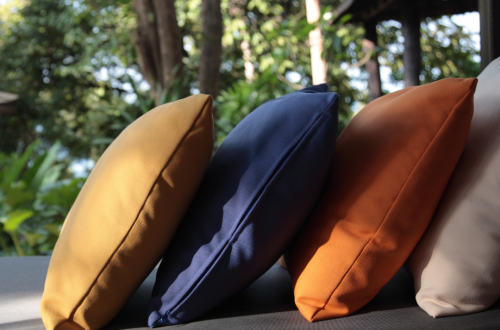 stack of outdoor cushions